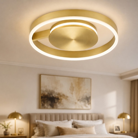 Plafoniera moderna bronzo led 41w cct 2700k 3000k 4000k dimmerabile per camera da letto