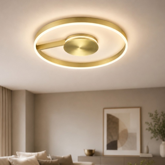 Plafoniera rotonda bronzo led 48w cct 2700k 3000k 4000k dimmerabile per soggiorno moderno