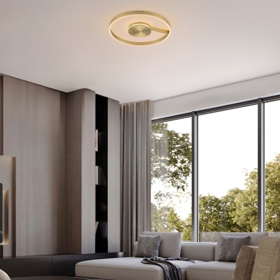 Plafoniera rotonda bronzo led 48w cct 2700k 3000k 4000k dimmerabile per soggiorno moderno