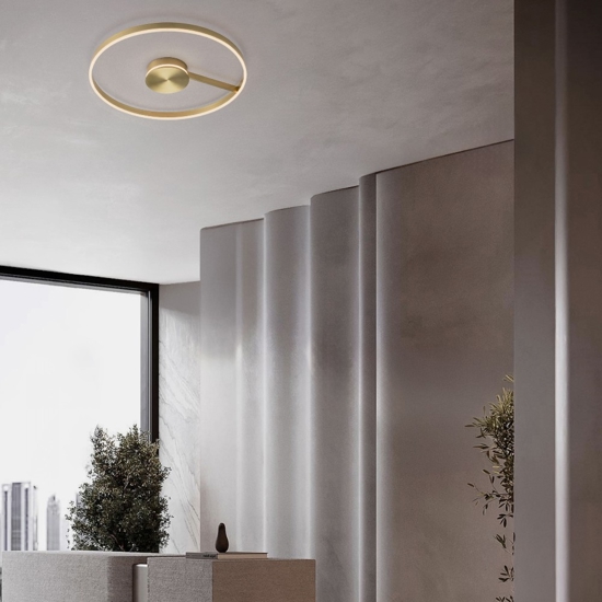Grande plafoniera bronzo moderna led 57w cct 2700k 3000k 4000k dimmerabile per salone