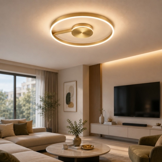 Grande plafoniera bronzo moderna led 57w cct 2700k 3000k 4000k dimmerabile per salone