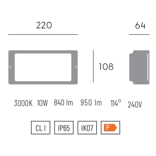 Applique per esterni bianca moderna led 3000k ip65
