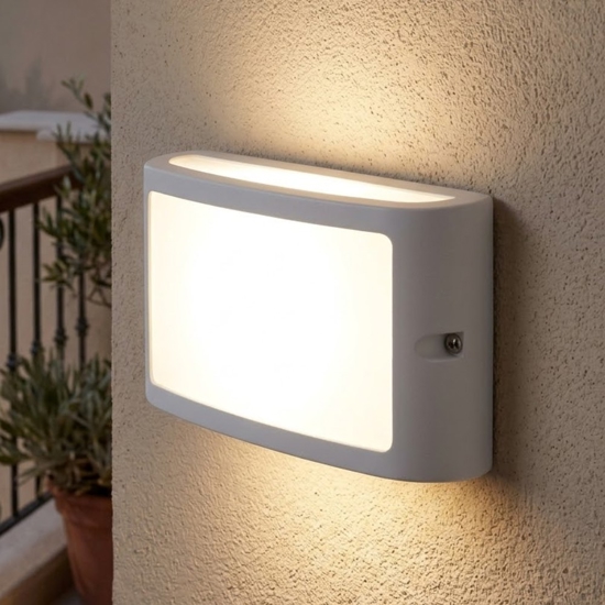Applique rettangolare da esterno bianca moderna led 10w 4000k ip65