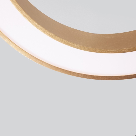 Plafoniera rotonda anello oro 60 cm moderna led 48w cct 2700k a 4000k dimmerabile telecomando app