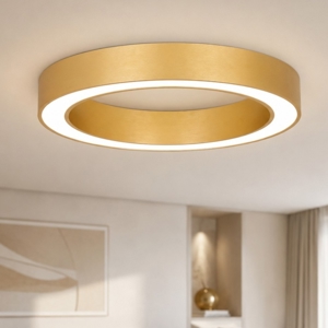 Grande plafoniera 80 cm oro anello led 59w cct 2700k a 4000k dimmerabile telecomando app