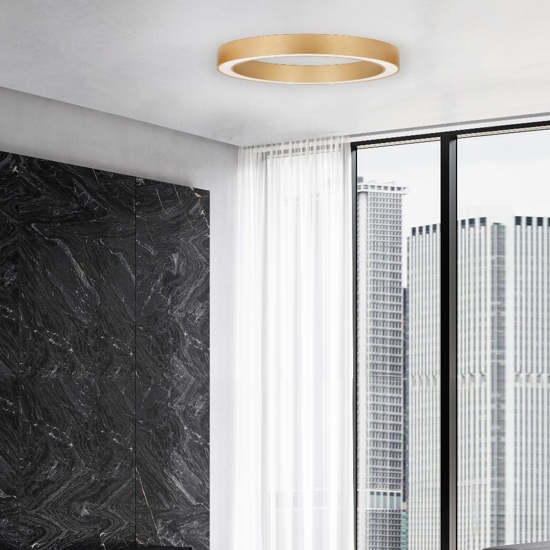 Grande plafoniera 80 cm oro anello led 59w cct 2700k a 4000k dimmerabile telecomando app