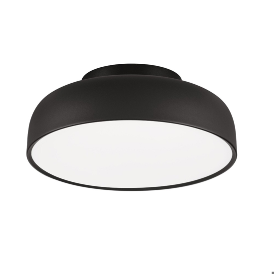 Plafoniera moderna 40 cm nera tonda led 3000k dimmerabile per cucina