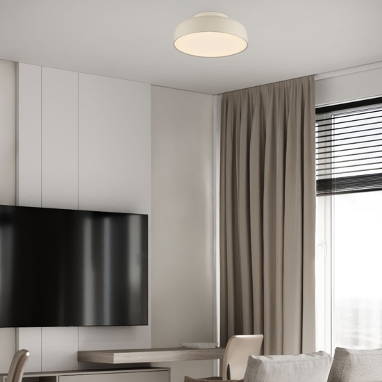 Plafoniera crema per cucina moderna 40cm led 27w dimmerabile 3000k