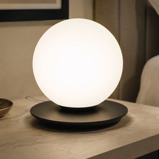 Vivida abat-jour pearl bronzo vetro bianco led 12w 3000k da comodino