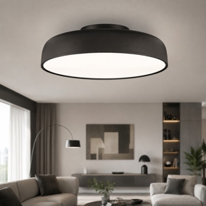 Plafoniera nera 50 cm moderna per soggiorno led 3000k dimmerabile