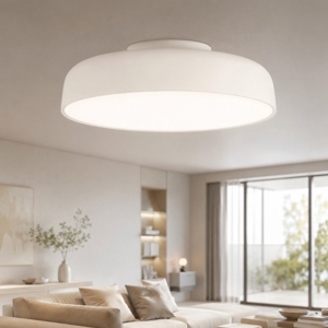 Plafoniera da soffitto crema 50 cm rotonda led 36w 3000k dimmerabile per soggiorno