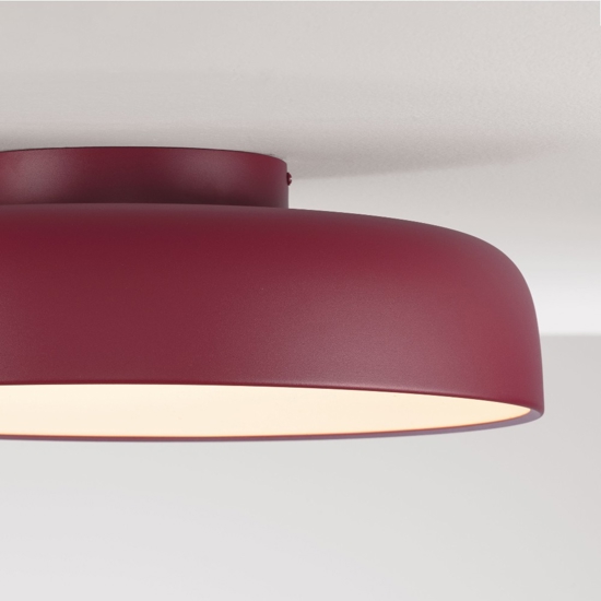 Plafoniera rosso bordeaux 50 cm moderna per soggiorno led 36w 3000k dimmerabile