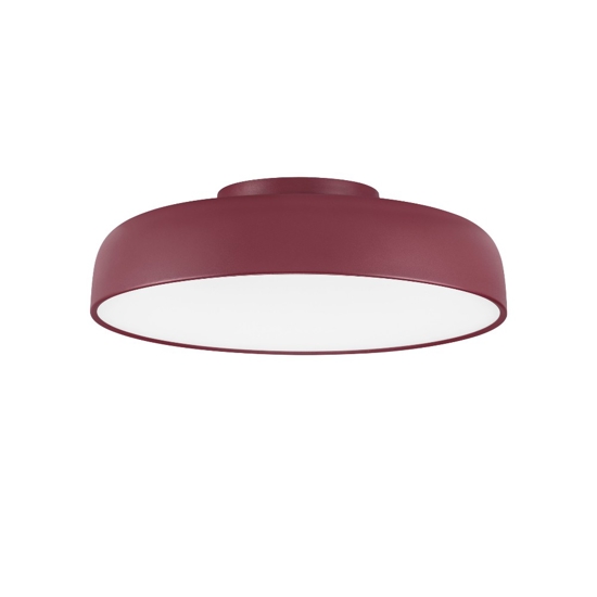 Plafoniera rosso bordeaux 50 cm moderna per soggiorno led 36w 3000k dimmerabile
