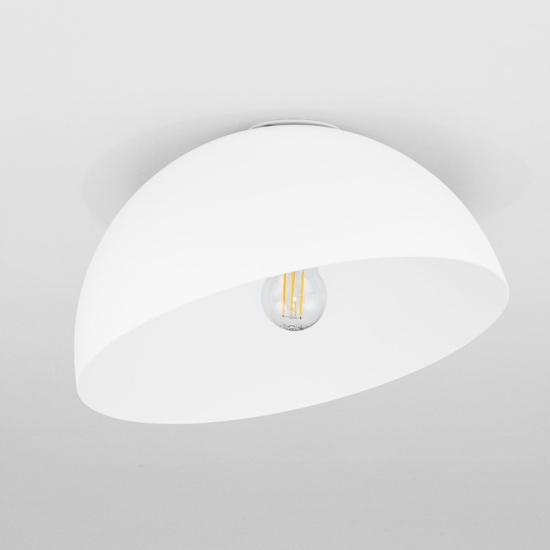 Plafoniera moderna cupola inclinata bianca 30 cm da soffitto