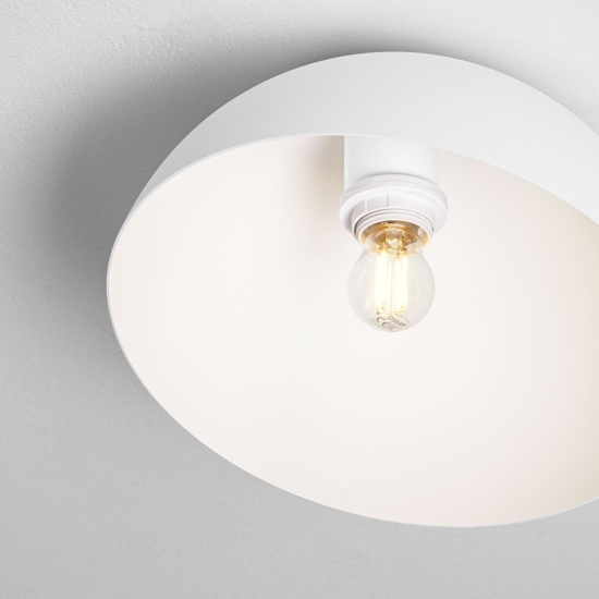 Plafoniera moderna cupola inclinata bianca 30 cm da soffitto