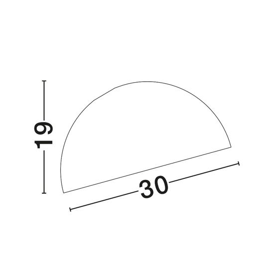 Plafoniera moderna cupola inclinata bianca 30 cm da soffitto