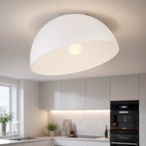 Plafoniera cupola 40 cm bianca inclinata per cucina moderna