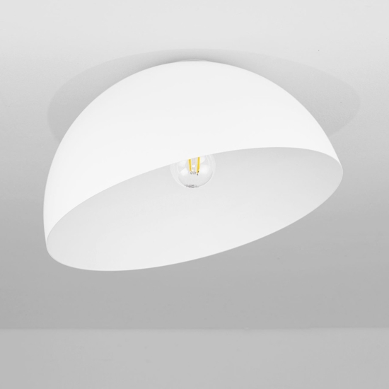 Plafoniera cupola 40 cm bianca inclinata per cucina moderna