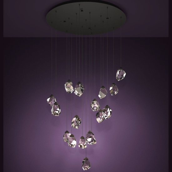 Lampadario moderno a sospensione pendenti in cristallo led dimmerabile
