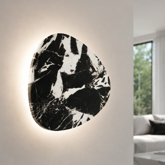 Applique effetto marmo bianco nero moderno led 11w 3000k fp