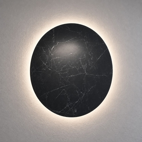 Linea light gemini applique da parete rotonda nera led 26w 2700k