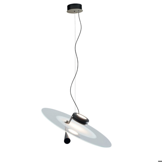 Lampadario moderno disco led cct nickel stilnovo bascula