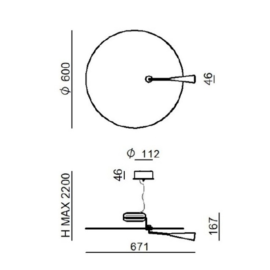 Lampadario moderno disco led cct nickel stilnovo bascula