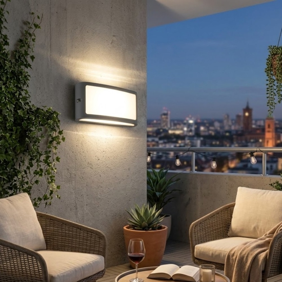 Applique da esterno rettangolare antracite led 3000k ip65