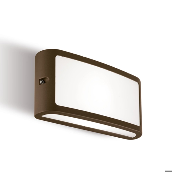 Applique per esterni color caffe rettangolare led 3000k ip65