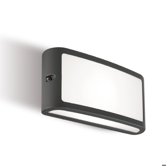 Applique da esterno balcone rettangolare antracite ip65