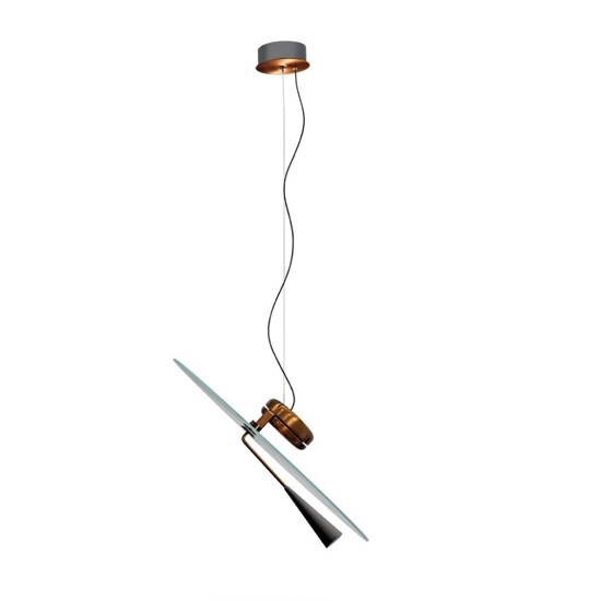 Lampadario moderno per tavolo da pranzo stilnovo bascula led 3000k bronzo