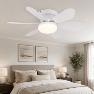Mini ventilatore  da soffitto bianco eglo clovelly con led 3000k ambienti fino a 13mq