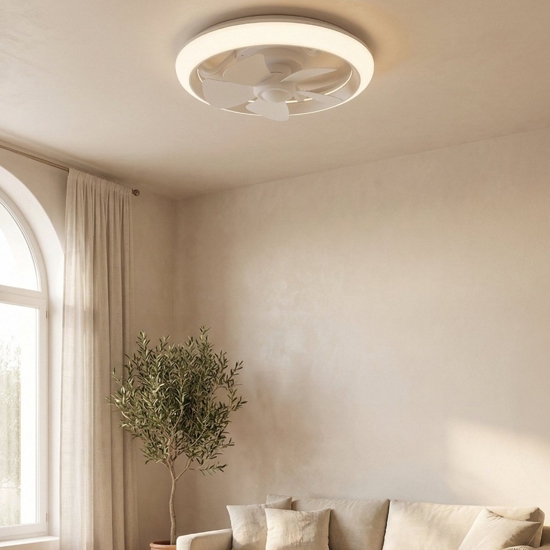 Eglo ventilatore a plafoniera da soffitto bianco led cct stanza 13mq motore dc