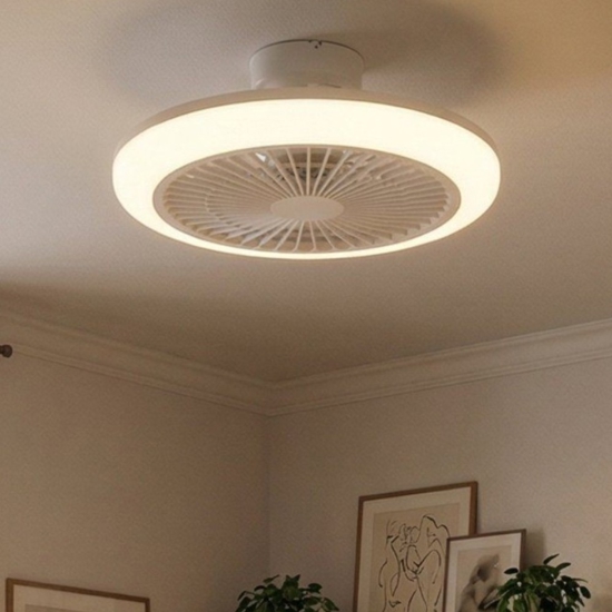 Ventilatore con plafoniera bianco con telecomando led cct eglo salvador