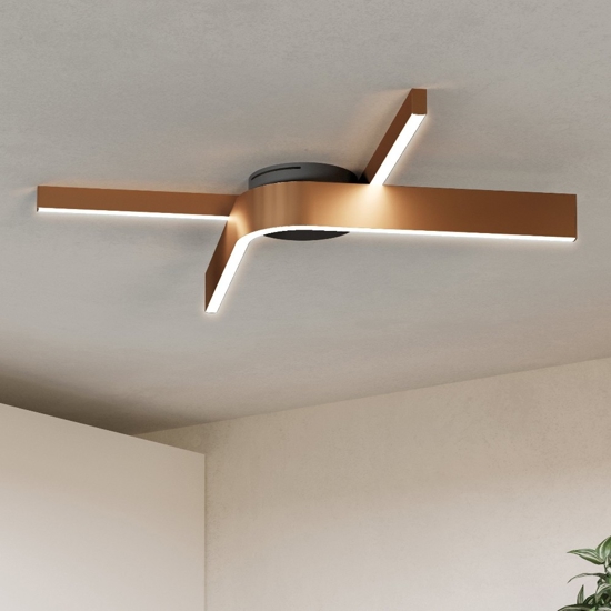 Plafoniera eglo folcino-z design moderna bronzo controllo remoto app led rgb 2700k a 6500k