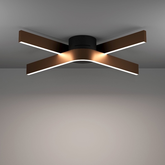 Plafoniera eglo folcino-z design moderna bronzo controllo remoto app led rgb 2700k a 6500k