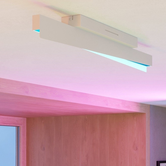 Plafoniera led rgb 2700k a 6500k controllo remoto app design moderna eglo bolognano-z