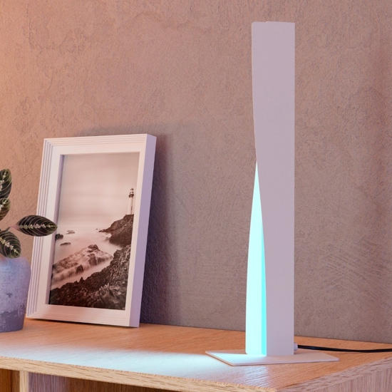 Lampada da tavolo grigia design moderna led rgb 2700 a 6500k controllo remoto app eglo bolognano