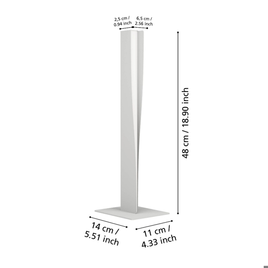Lampada da tavolo grigia design moderna led rgb 2700 a 6500k controllo remoto app eglo bolognano
