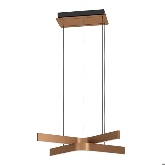 Lampadario design moderno eglo folcino-z bronzo led rgb 2700k a 6500k controllo remoto app