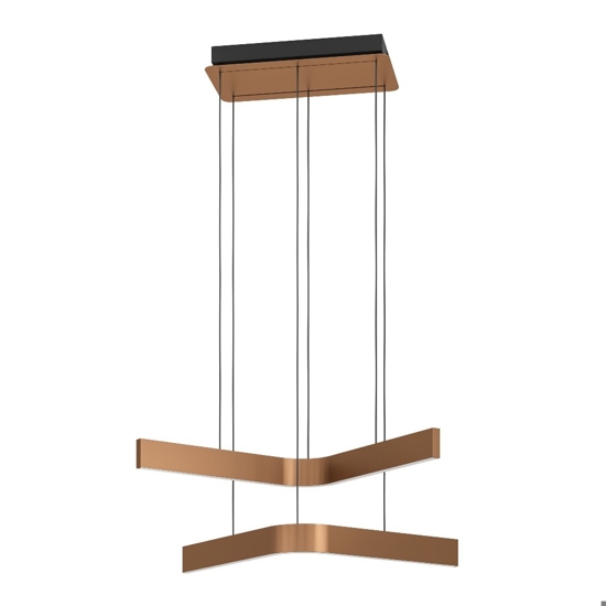 Lampadario design moderno eglo folcino-z bronzo led rgb 2700k a 6500k controllo remoto app