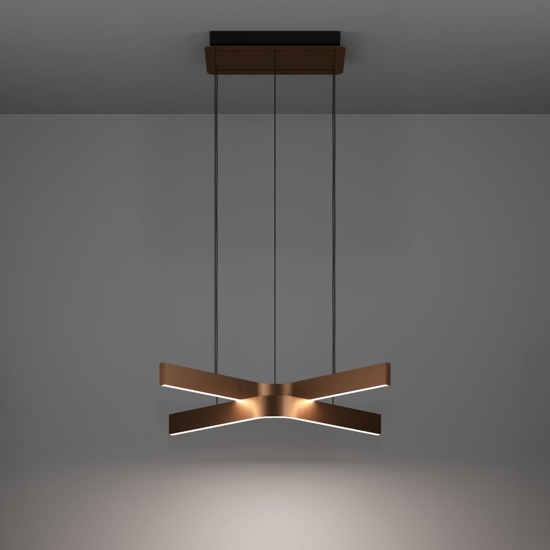 Lampadario design moderno eglo folcino-z bronzo led rgb 2700k a 6500k controllo remoto app