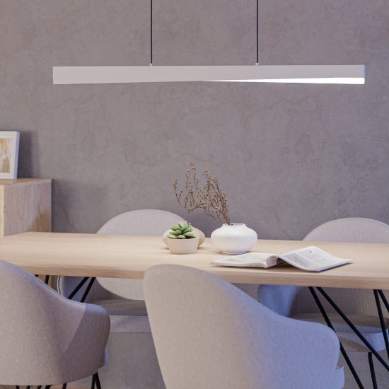 Lampadario barra a sospensione nero led 20w rgb cct 2700k a 6500k controllo remoto app