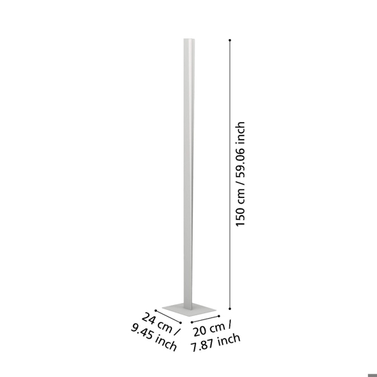 Piantana grigio design moderna led rgb 2700k a 6500k controllo remoto app eglo bolognano-z