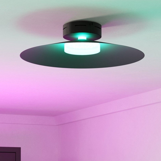 Plafoniera eglo conomavilla nera led rgb 2700k a 6500k controllo remoto app