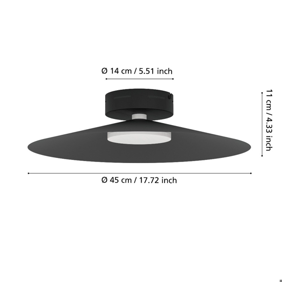 Plafoniera eglo conomavilla nera led rgb 2700k a 6500k controllo remoto app