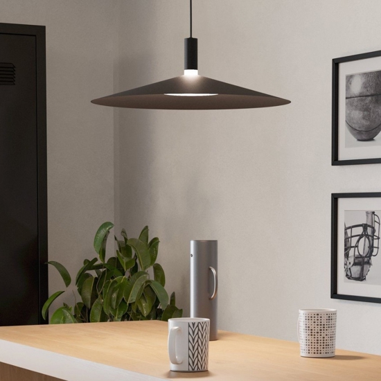 Lampadario sospensione eglo conomavilla-z per cucina nero led rgb 2700k a 6500k controllo remoto app
