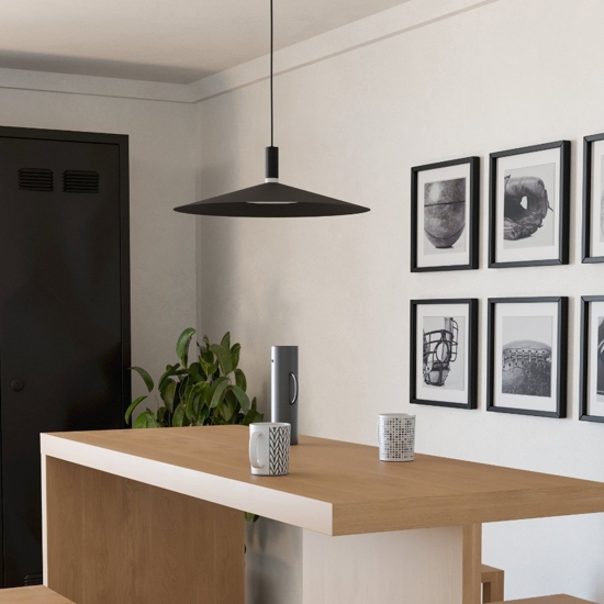 Lampadario sospensione eglo conomavilla-z per cucina nero led rgb 2700k a 6500k controllo remoto app