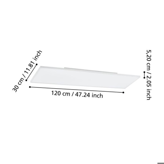 Turcona eglo plafoniera da cucina 120x30 dimmerabile smart controllo remoto app led rgb da 2700k a 6500k