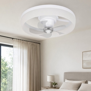 Ventilatore con plafoniera bianco led cct ambienti fino a 13mq con telecomando